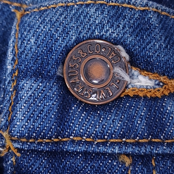 Vintage Levi Strauss Relaxed Fit Tappered Leg Men's Jeans Size 34 X 34 Dark Blue - Picture 4 of 12